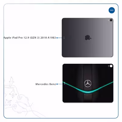 برچسب پوششی ماهوت مدل Mercedes-Benz مناسب برای تبلت اپل iPad Pro 12.9 (GEN 3) 2018 A1983