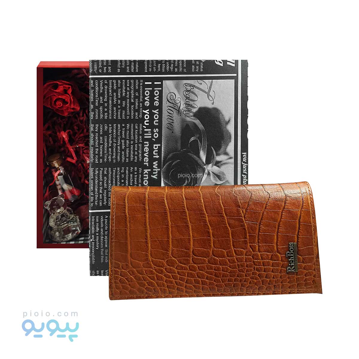 پک کادو ولنتاین کیف پول بلند مردانه طرح پوست ماری