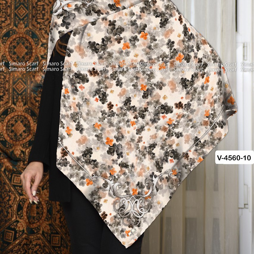 روسری نخی زیبا قواره140 طرحدار ترکیبی رنگ