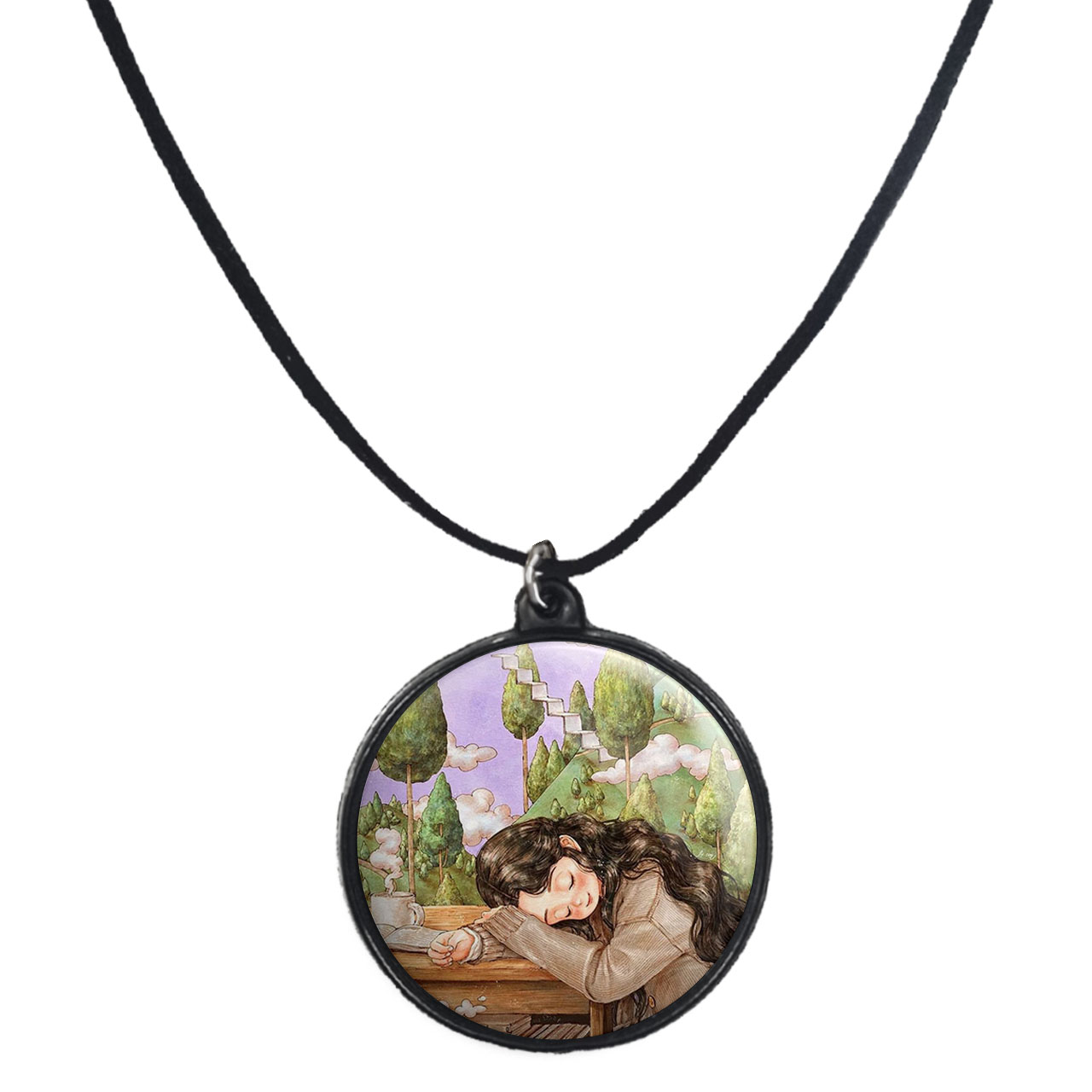 گردنبند پرمانه طرح دخترونه کد pmb.23446 مدل دو طرفه