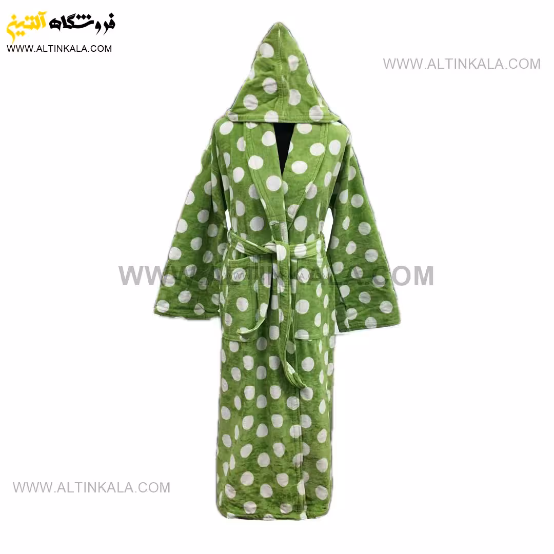 حوله پالتویی برق لامع طرح خالدار سبز سایز 125