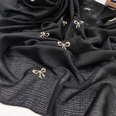 شال کرپ درختی گلدوزی