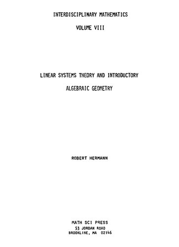 خرید و دانلود نسخه کامل کتاب Lnear systems theory and introductory algebraic geometry