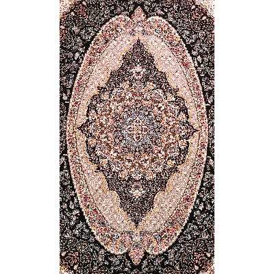 فرش ماشینی زمرد مشهد مدل پرنیان زمینه سورمه ای