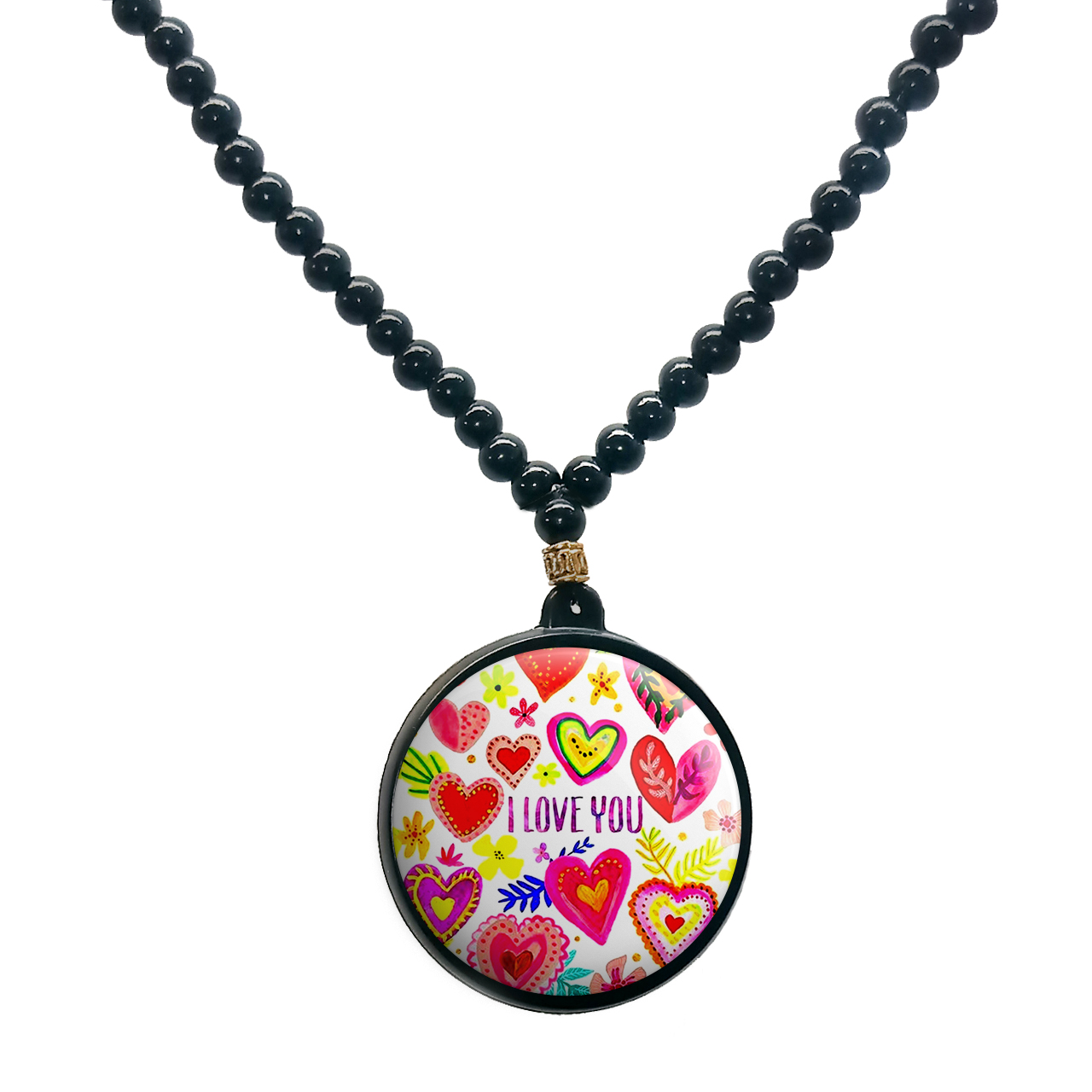 گردنبند پرمانه طرح i love you کد pmd.32