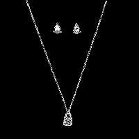 نیم‌ست روکش نقره قفل نگین‌دار