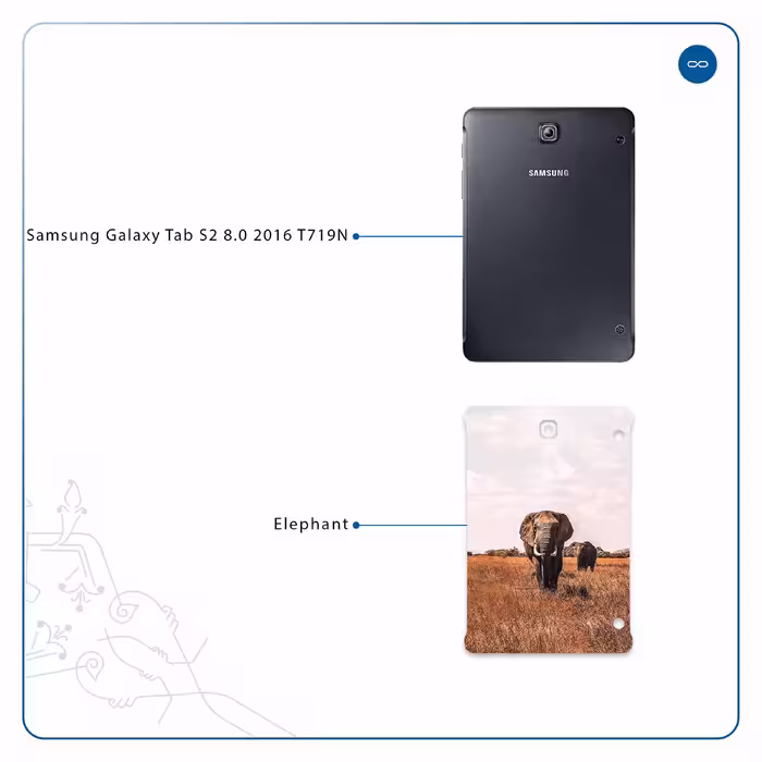 برچسب پوششی ماهوت مدل Elephant مناسب برای تبلت سامسونگ Galaxy Tab S2 8.0 2016 T719N