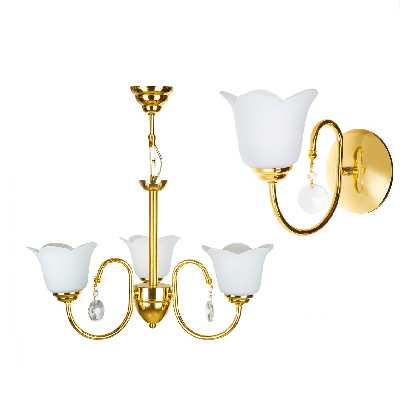 چراغ دیواری و لوستر سه شعله چشمه نور کد AB856/3 1-O-Pro