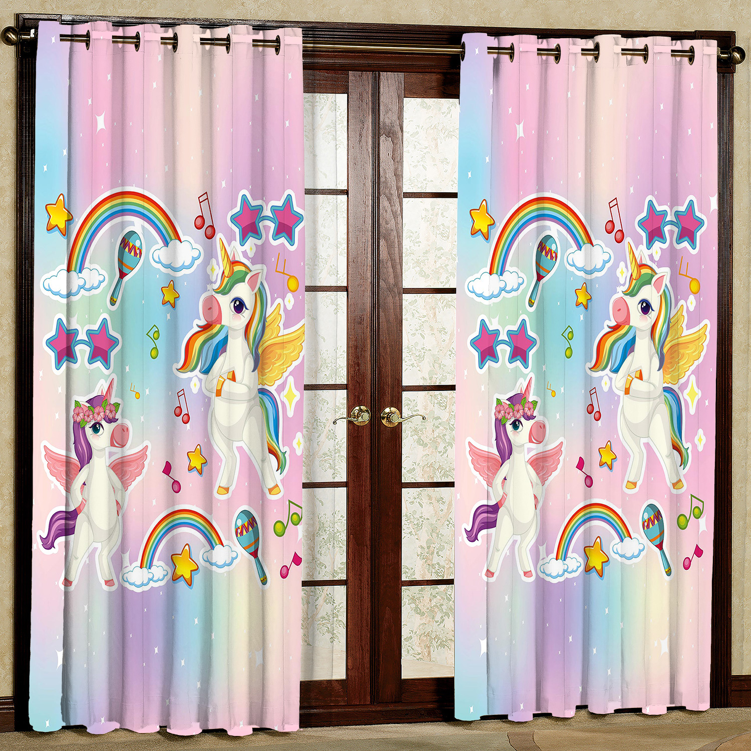 پرده مدل اسب تک شاخ کد 1229 سایز 200x140 سانتی متر