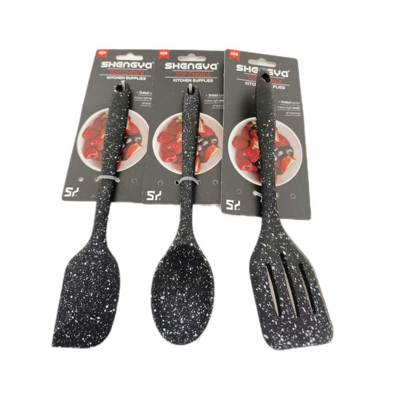 سرویس کفگیر 3 پارچه شنگیا مدل سیلیکونی کهکشانی طرح مینیاتوری | کالا مکس