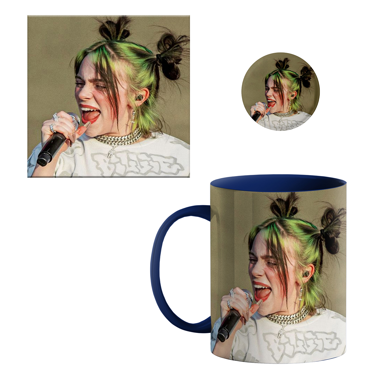 ماگ طرح بیلی آیلیش کد 00110 به همراه زیر لیوانی و پیکسل