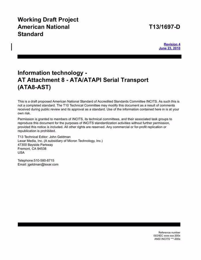 خرید و دانلود نسخه کامل کتاب AT Attachment 8 - ATA/ATAPI Serial Transport (ATA8-AST r4)