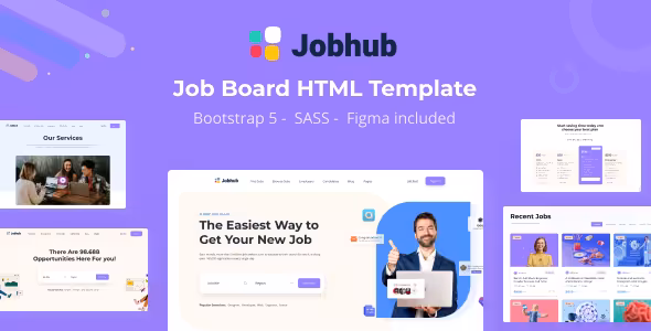 Jobhub جاب هاب قالب HTML استخدام و کاریابی