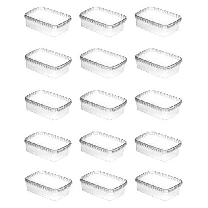 ظرف یکبار مصرف مدل فریزری پلمپ شونده طرح شفاف کد teb4 بسته 15 عددی