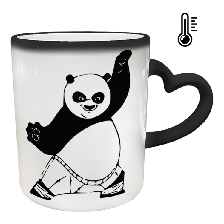 ماگ حرارتی مدل دسته قلبی طرح پاندا کونگ فو کار کد 100