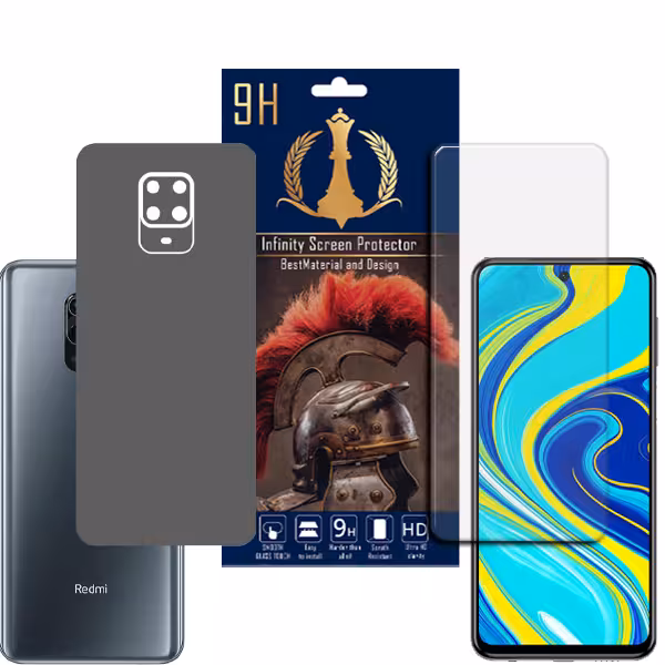 برچسب پوششی اینفینیتی مدل PRO MAX مناسب برای گوشی موبایل شیائومی REDMI NOTE 9 PRO / REDMI NOTE 9S به همراه محافظ صفحه نمایش