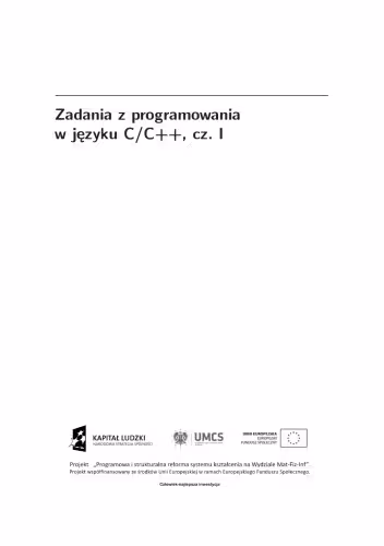 خرید و دانلود نسخه کامل کتاب Zadania z programowania w jezyku C C  , cz. I