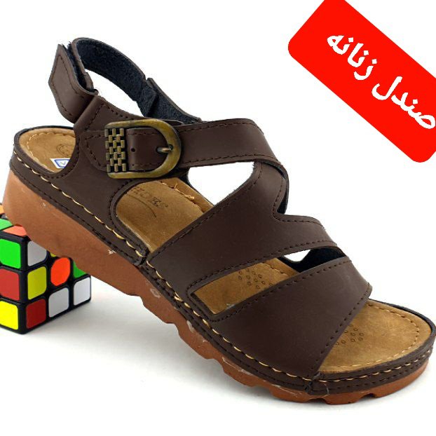 صندل رکابی زنانه دمپایی زنانه صندل طبی دور دوخت صندل رکابدار پی یو دمپایی چسبی زنانه صندل چرم مصنوعی باکیفیت
