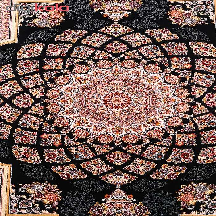 فرش ماشینی زمرد مشهد مدل دیبا زمینه سورمه ای