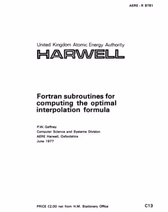 خرید و دانلود نسخه کامل کتاب Fortran Subroutines for Computing the Optimal Interpolation Formula