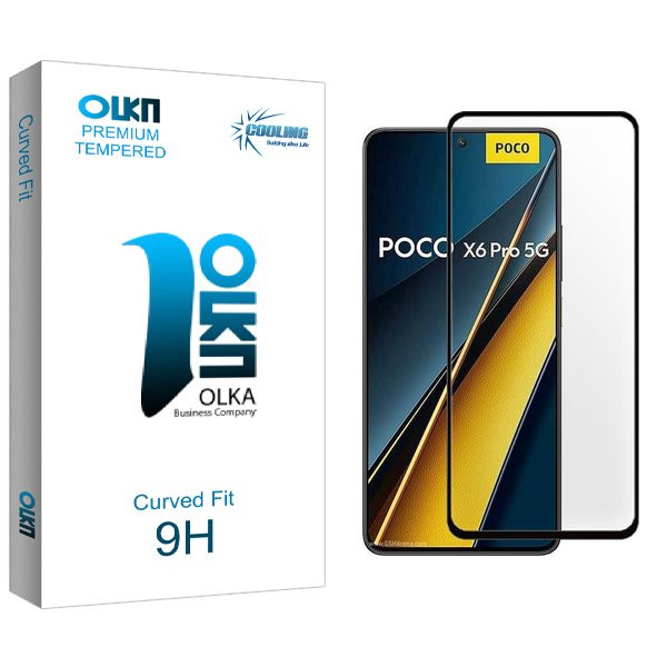 محافظ صفحه نمایش شیشه ای کولینگ مدل Olka FullGlue مناسب برای گوشی موبایل شیائومی poco x6 pro | کالا برتری