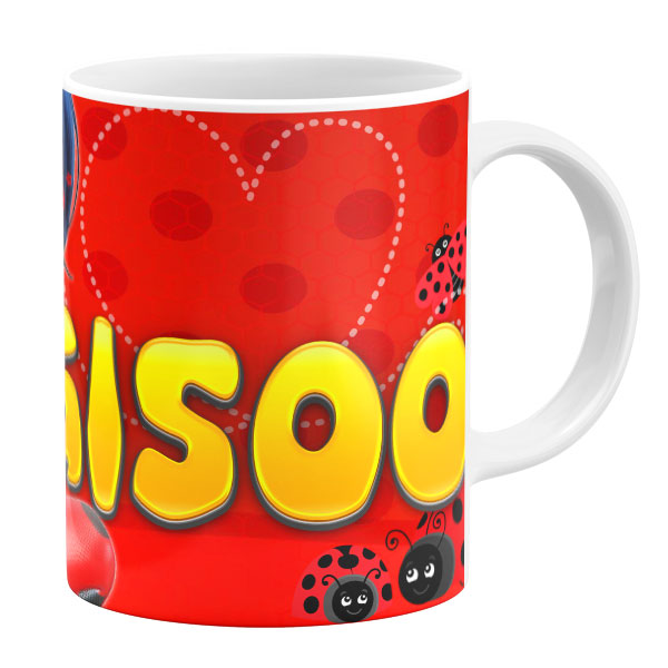 ماگ طرح دختر کفشدوزکی مدل گیسو