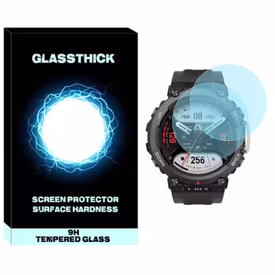 محافظ صفحه نمایش شیشه ای گلستیک مدل SH-GL مناسب برای ساعت هوشمند آمازفیت T-Rex 2 بسته دو عددی