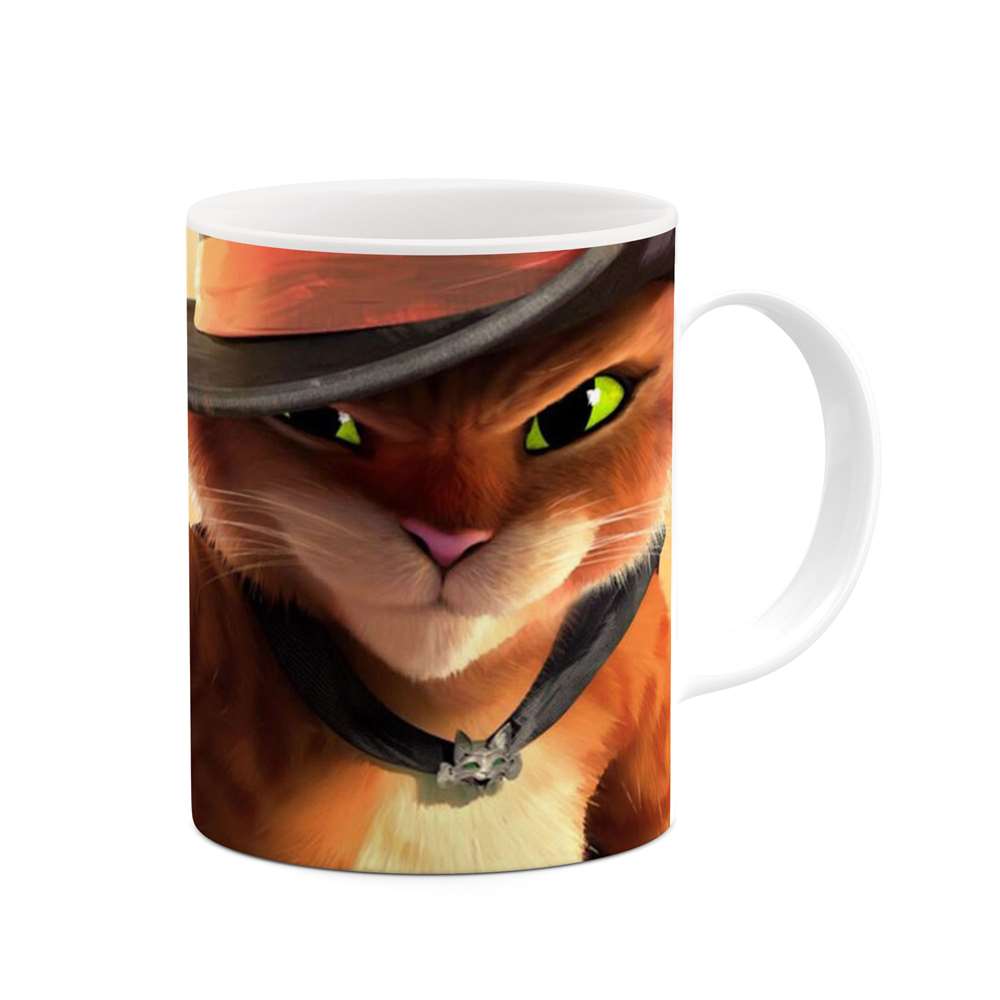 ماگ طرح انیمیشن گربه چکمه پوش  مدل mgp15742