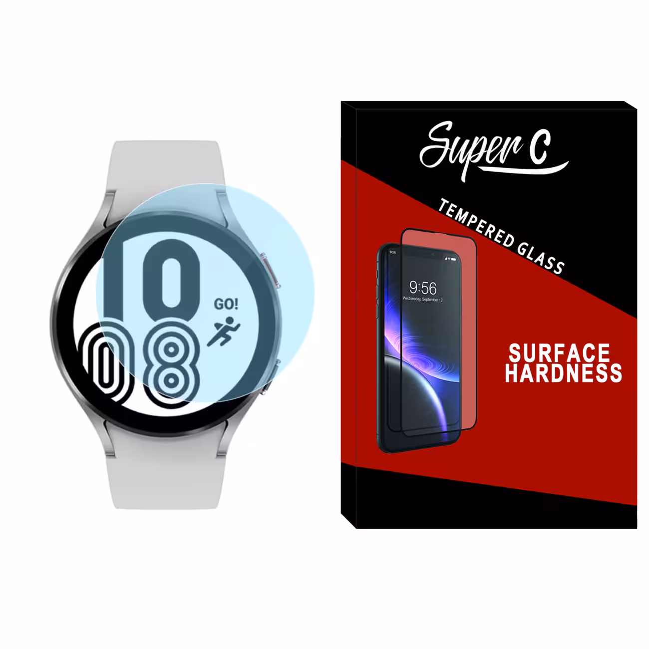 محافظ صفحه نمایش شیشه ای سوپرسی مدل SH-SC مناسب برای ساعت هوشمند سامسونگ Galaxy Watch 4 40mm