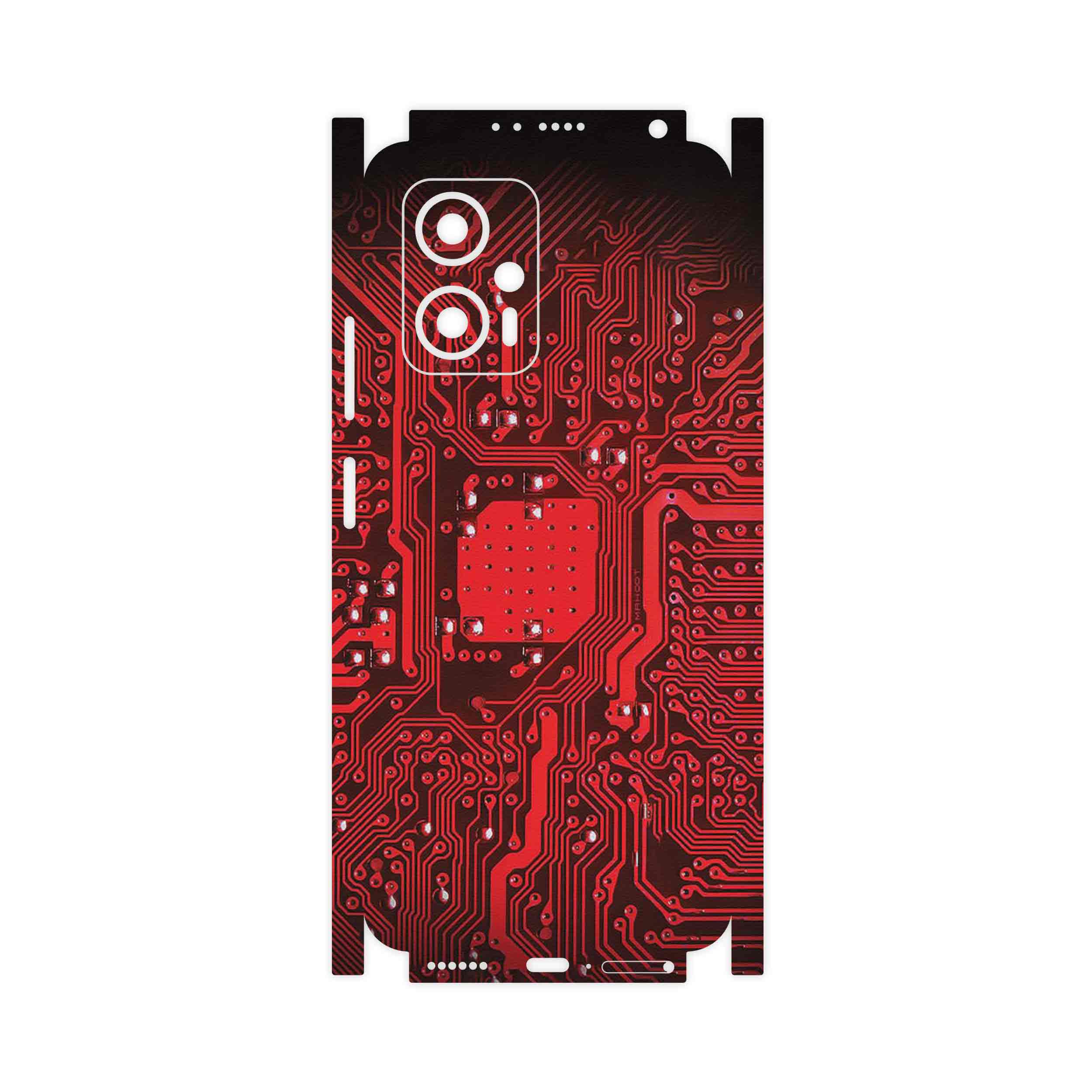 برچسب پوششی ماهوت مدل Red_Printed_Circuit_Board-FullSkin مناسب برای گوشی موبایل شیائومی Poco X4 GT