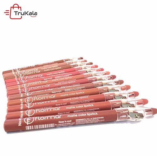 پک رژلب مدادی تراش دار 12 عددی فلورمار FLORMAR