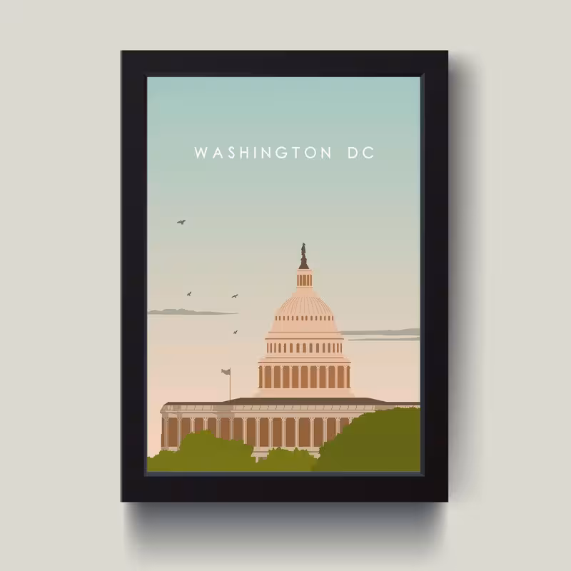 تابلو مدل واشنگتن Washington کد m2487-b | دنیای قاب