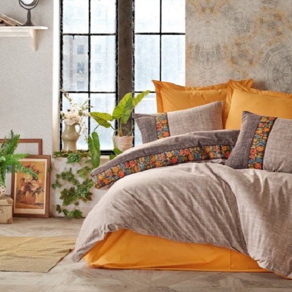 سرویس ملحفه کاتن باکس مدل Folk Art دو نفره 4 تکه