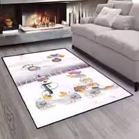 فرش چاپی طرح کلاغ ها در زمستان پر برف CS-1211b