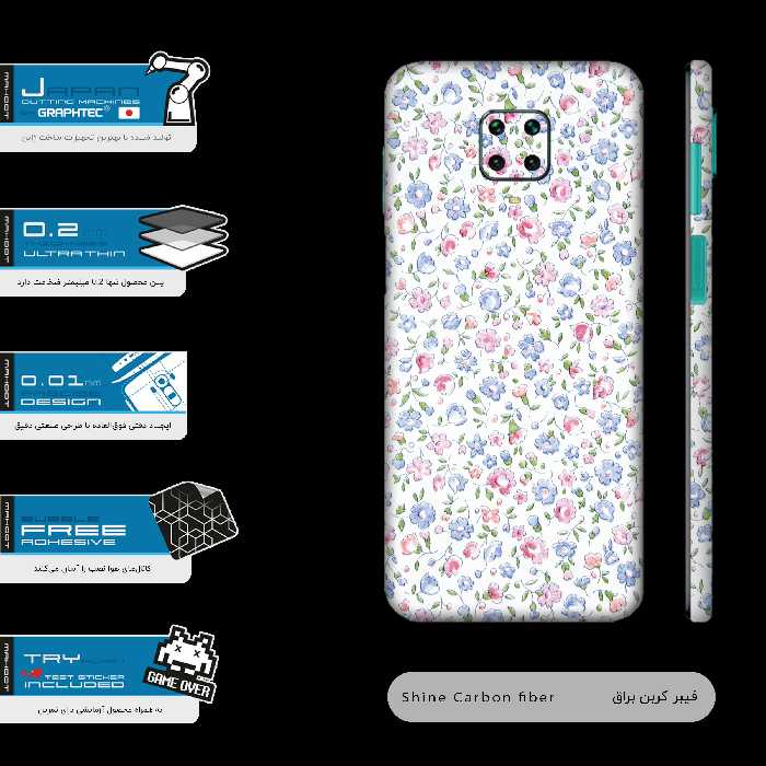 برچسب پوششی ماهوت مدل Painted-Flowers-FullSkin مناسب برای گوشی موبایل شیائومی Redmi Note 9 Pro