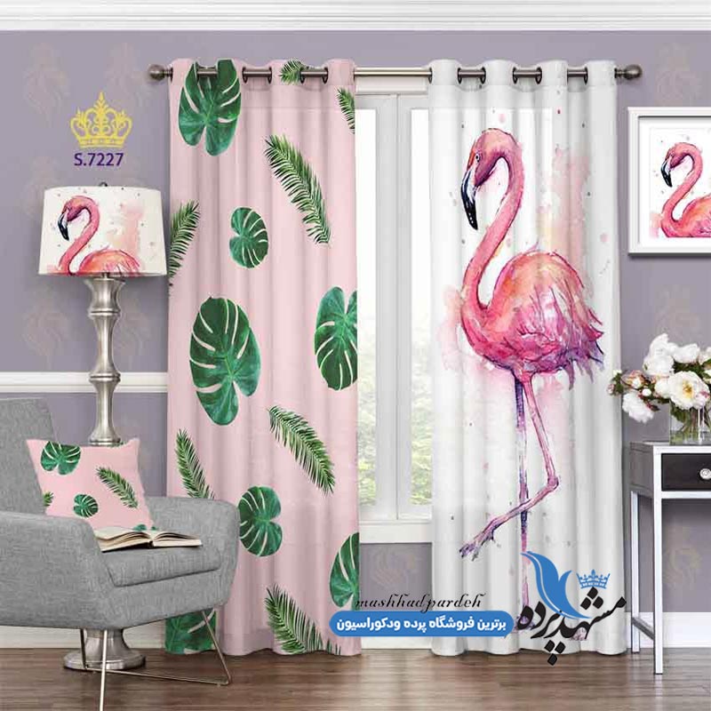 پرده پانچ حیوانات طرح نقاشی آبرنگی پلیکان کد s-7227