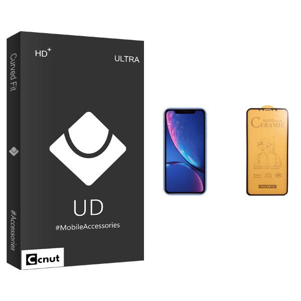 محافظ صفحه نمایش سرامیکی کوکونات مدل UD Black مناسب برای گوشی موبایل اپل iPhone XR | کالا برتری