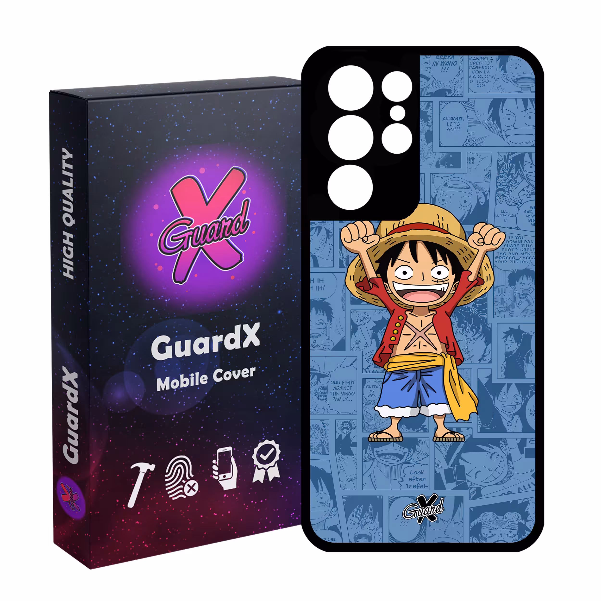 کاور گارد ایکس طرح One Piece Luffy Anime مدل Glass10464 مناسب برای گوشی موبایل سامسونگ Galaxy S21 Ultra