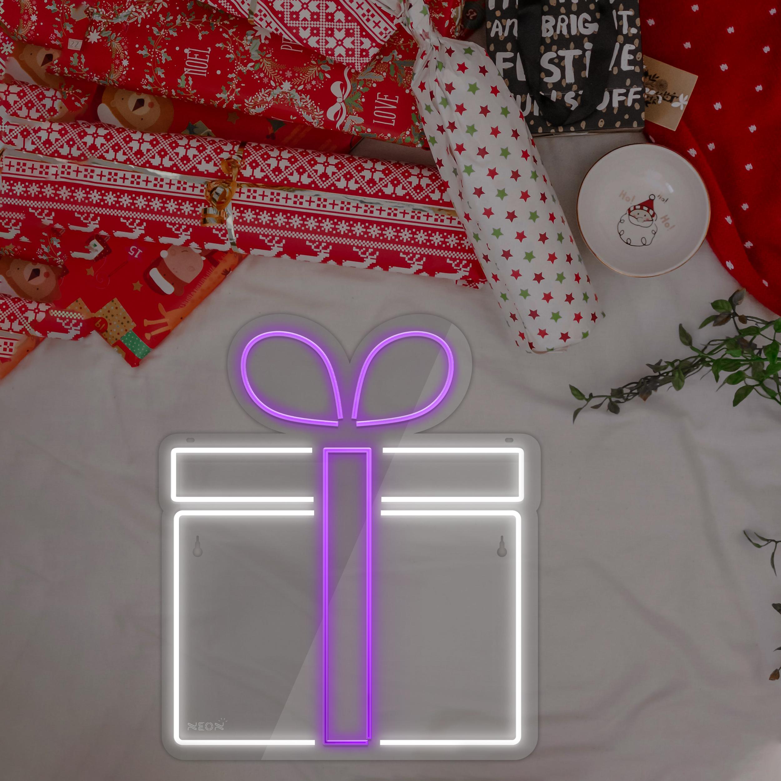 چراغ دیواری نئون دیزاین طرح Gift-Box_PR