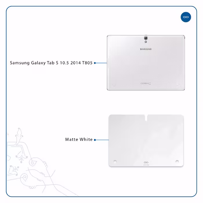 برچسب پوششی ماهوت مدل Matte-White مناسب برای تبلت سامسونگ Galaxy Tab S 10.5 2014 T805