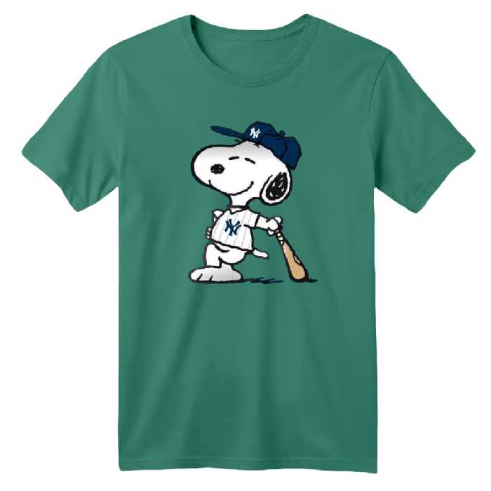 تی شرت آستین کوتاه بچگانه مدل اسنوپی کد 55 رنگ سبز سدری