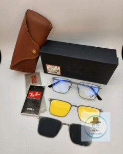 عینک طبی مگنتی با 2 کاور آفتابی و دید در شب Ray Ban رای بن کد 7012