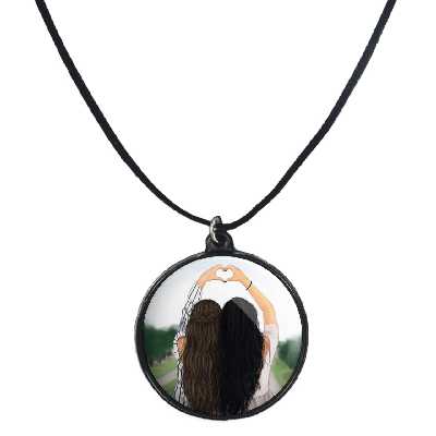 گردنبند پرمانه طرح دخترونه کد pmb.4475 مدل دو طرفه