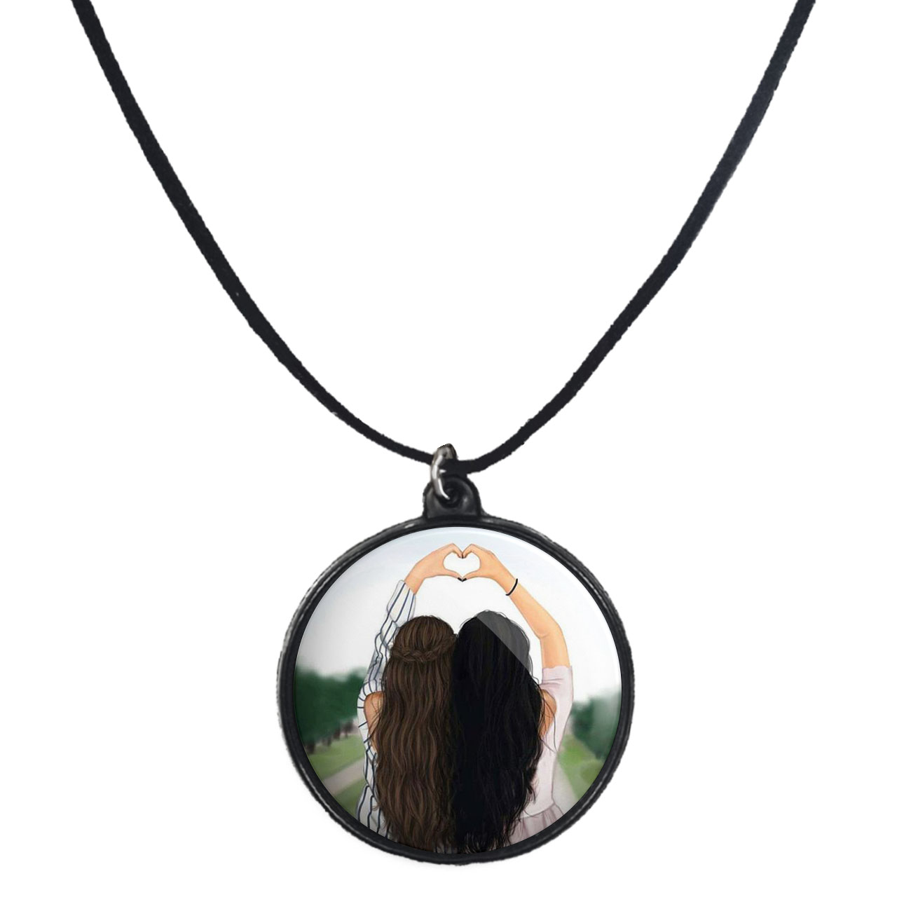 گردنبند پرمانه طرح دخترونه کد pmb.4475 مدل دو طرفه