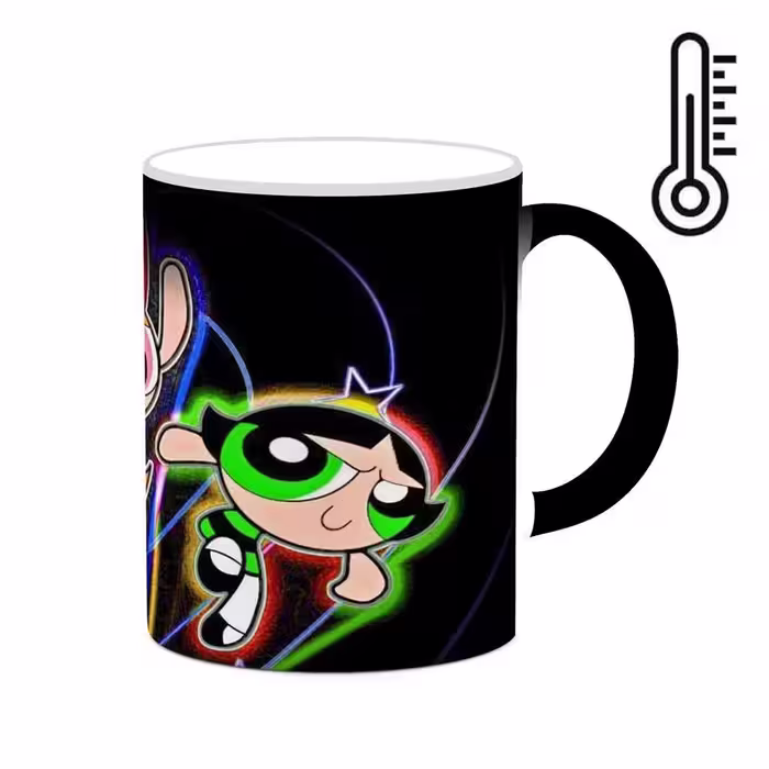 ماگ حرارتی کاکتی طرح کارتون The Powerpuff Girls مدل mgh23457