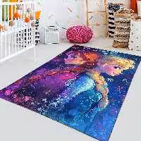 فرشینه اتاق کودک دختر طرح زیبای نقاشی السا و آنا HQ-3312