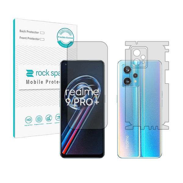 گلس محافظ صفحه نمایش شفاف هیدروژلی مناسب برای گوشی موبایل ریلمی 9 Pro Plus به همراه محافظ پشت گوشی | کالا برتری