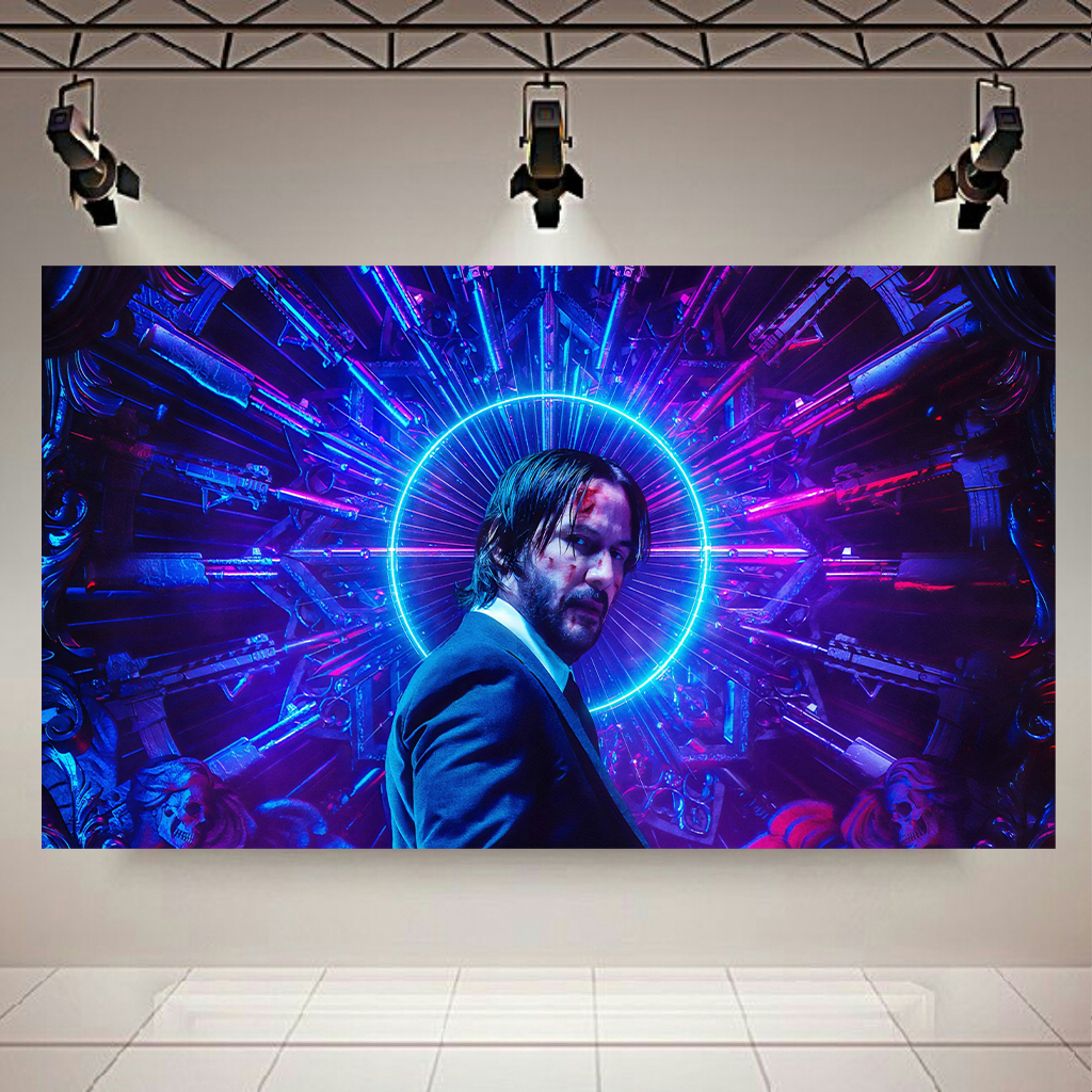 تابلو بوم طرح جان ویک مدل محاصره رنگارنگ کد AR2840