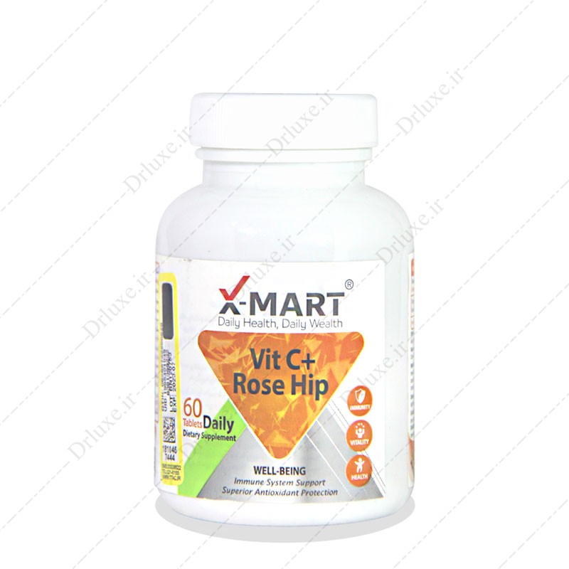 مشخصات، قیمت و خرید قرص ویتامین ث همراه رز هیپ ایکس مارت 60 عددی - دکتر لوکس
