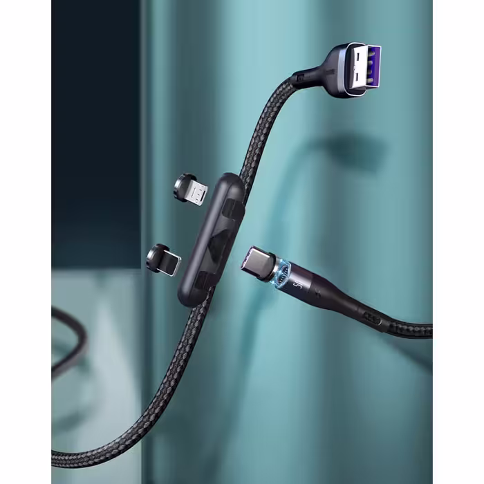 کابل تبدیل USB به USB-C/microUSB-لایتنینگ باسئوس مدل CA1T3-AG1 طول 1 متر